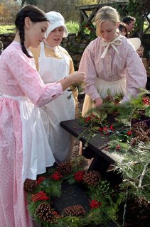 making wreaths at Christmas in Coloma