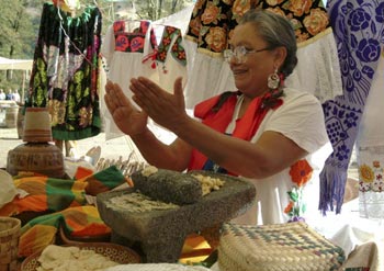 making tortillas at the Gold Rush Live tent city