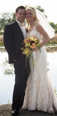 bride & groom at David Girard Vineyards