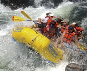 whitewater rafting on the American River near Coloma